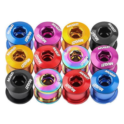 MUQZI 4/5PCS Chainring Bolts Single Double Chainring Screws Mountain Road MTB Bike Crank Bolts 6.5/8.5mm Beauty World Shop