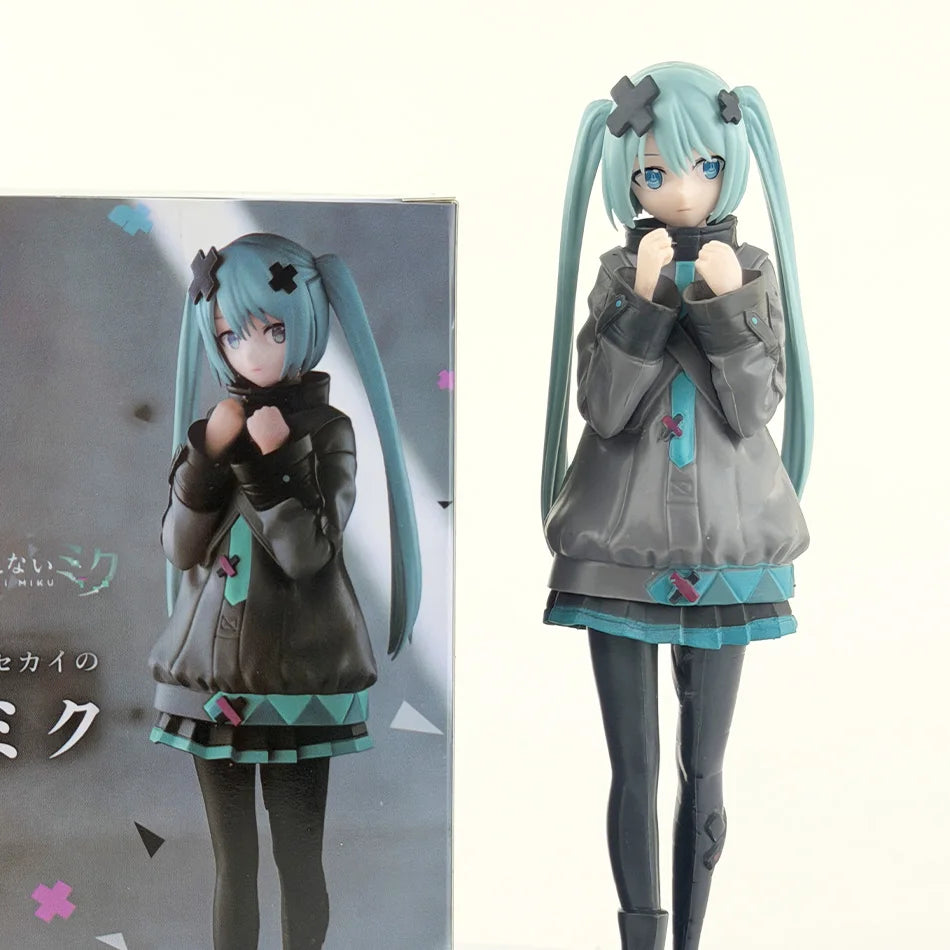 New 2026 Desktop Cute 8.07inch Hatsune Miku Kwaii Style Anime Figure Toys PVC Model Collector Doll Birthday Gift Beauty World Shop