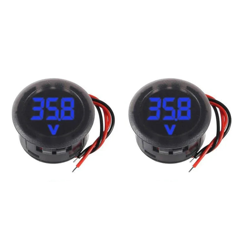 2/4pcs DC 4-100V Car Voltage Gauge LED Digital Display 12V 24V Waterproof Voltmeter Round Voltage Meter Volt Detector Tester Beauty Trend Shop