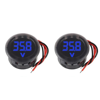 2/4pcs DC 4-100V Car Voltage Gauge LED Digital Display 12V 24V Waterproof Voltmeter Round Voltage Meter Volt Detector Tester Beauty Trend Shop