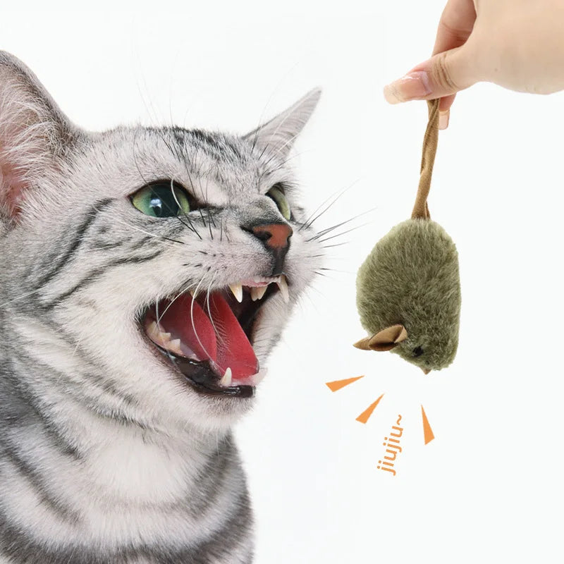 New Type Of Cat-teasing Plush Simulation Mouse Toy Long Plush Bird Chirping Mouse Scratch-resistant And Biting Interactive Toy Beauty World Shop