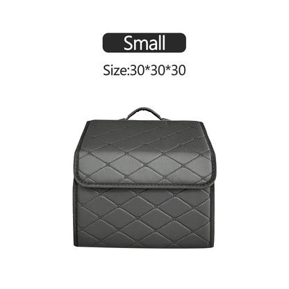 Car PU Leather Trunk Storage Box Portable Foldable Storage Car Multiuse Storage Car Trunk Bag Auto Storag Box Beauty World Shop