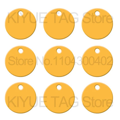 Wholesale 100Pcs Aluminum Round Dog ID Tags Name Plate Anodizing Label Tags Chain Hanging Keys Personalized Name ID Tag Beauty World Shop