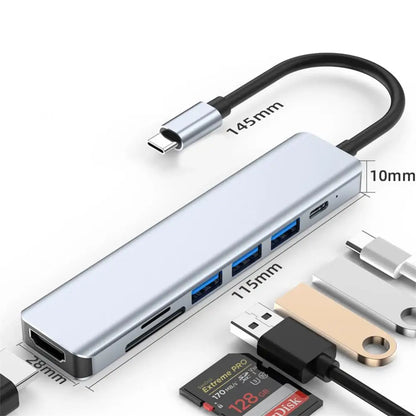 7 In 1 Type C Usb Hub Seven In One Type C 4k 30hz Usb Splitter Supports All Type C Channel Computers To Usb Compatible With Hdmi Beauty World Shop