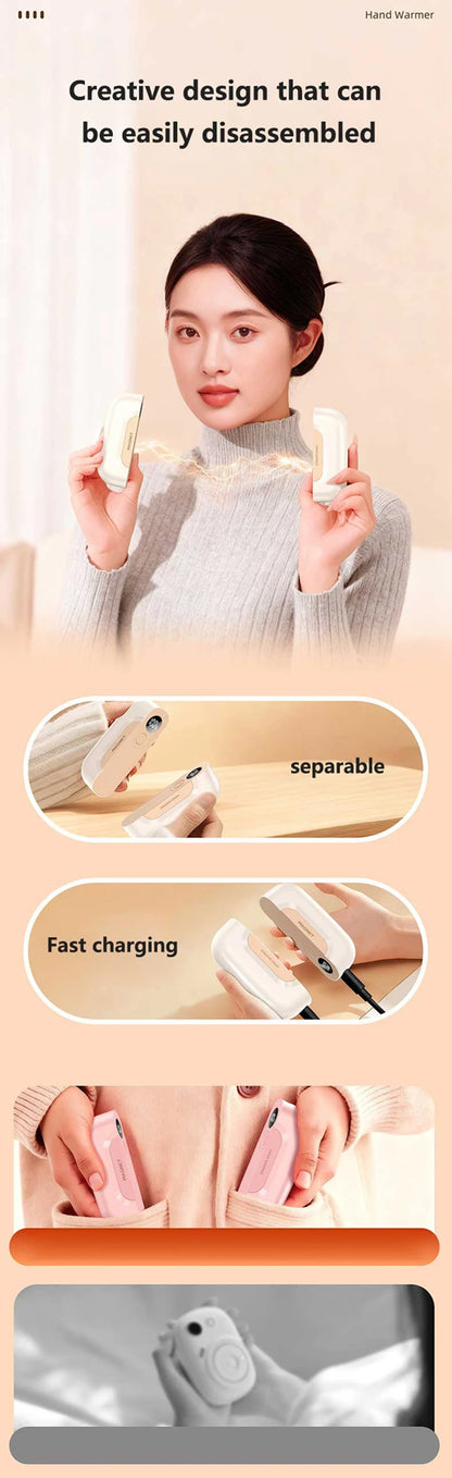 2-in-1 Magnetic Hand Warmer 60000mAh Fast charging Digital Display Mini Portable USB Rechargeable Pocket Heater 2026 Beauty World Shop