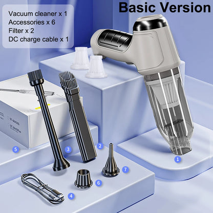 Car Vacuum Cleaner Wireless Portable Vacuum Cleaner 95000PA Strong Suction Handheld Mini Cleaner High Power Blower for Car Home Beauty World Shop