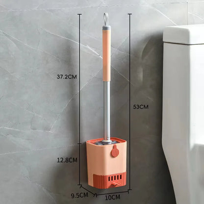 Toilet Brush Set With Holder, Wall Mounted Long Handle Toilet Brush Flexible Toilet Brush Bathroom Brush Cleaning Tools Beauty World Shop