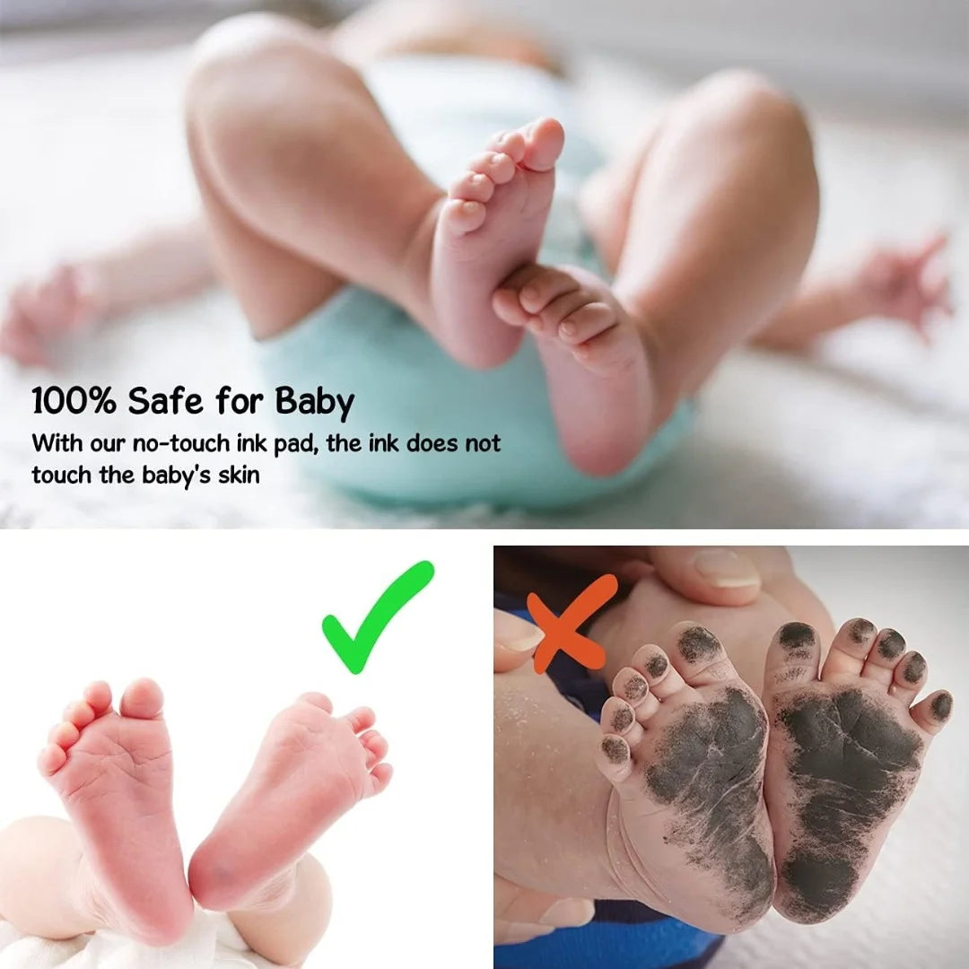 Baby Handprint and Footprint Kit Safe Non-Toxic Ink Pads Clean Inkless Touch Pet Paw Print Ink Kits with Beauty Fashion