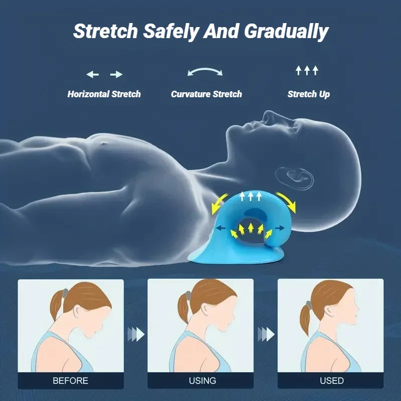 Neck Shoulder Stretcher Relaxer Cervical Spine Stretch Muscle Relaxation Traction Device Massage Pillow Correction Chiropractic Beauty World Shop