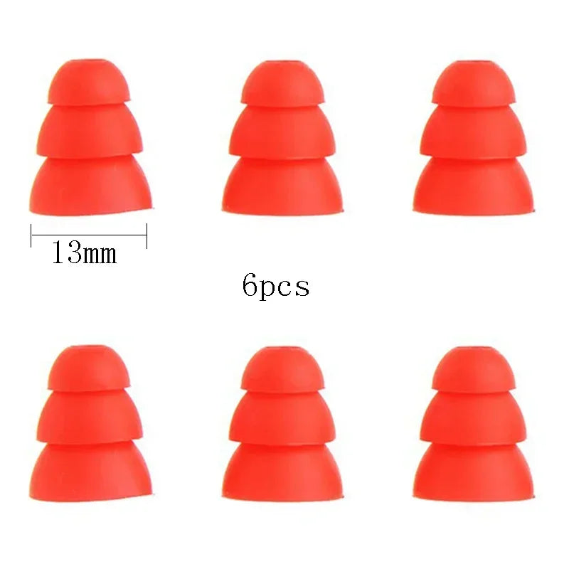 Three layers Silicone In-Ear Earphone Headset Earbud Bud Tips Earbuds eartips Earplug 6pcs/3pair