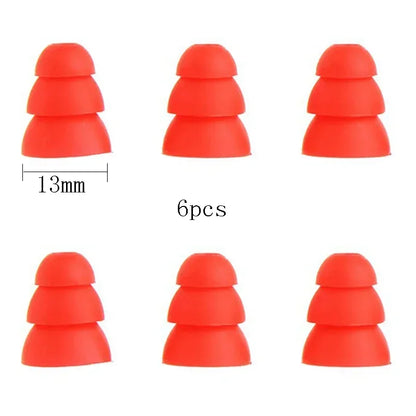 Three layers Silicone In-Ear Earphone Headset Earbud Bud Tips Earbuds eartips Earplug 6pcs/3pair