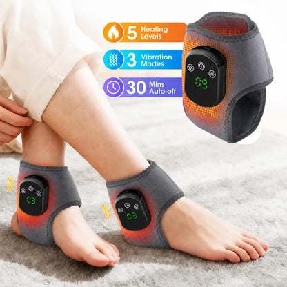 Cordless Heating Ankle Wrist Brace Vibration Massager Electric Hot Compress Massage Ankle Guard Wristband Hand Foot Protector Beauty World Shop