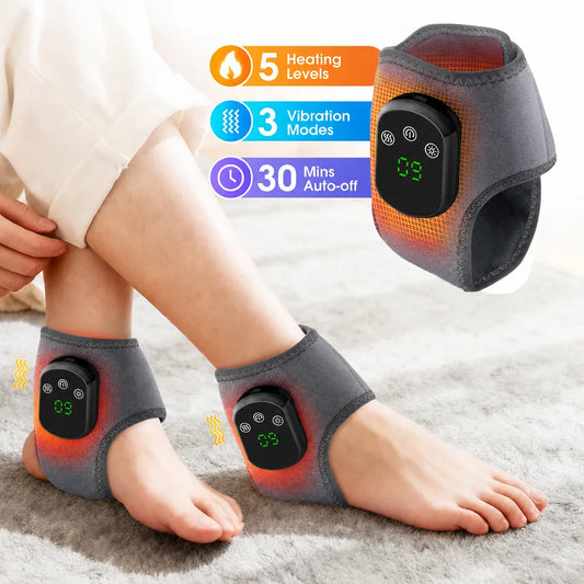 Cordless Heating Ankle Wrist Brace Vibration Massager Electric Hot Compress Massage Ankle Guard Wristband Hand Foot Protector Beauty World Shop