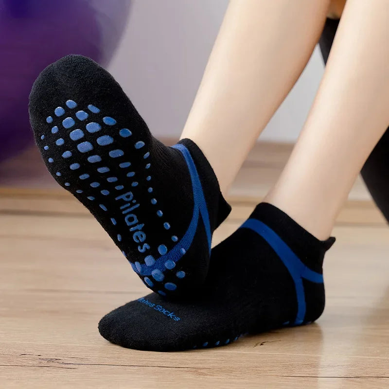 Yoga Socks Men Women Professional Silicone Non-slip Pilates Socks Large Size Indoor Floor Gym Fitness Cotton Dance Sports Socks Beauty World Shop
