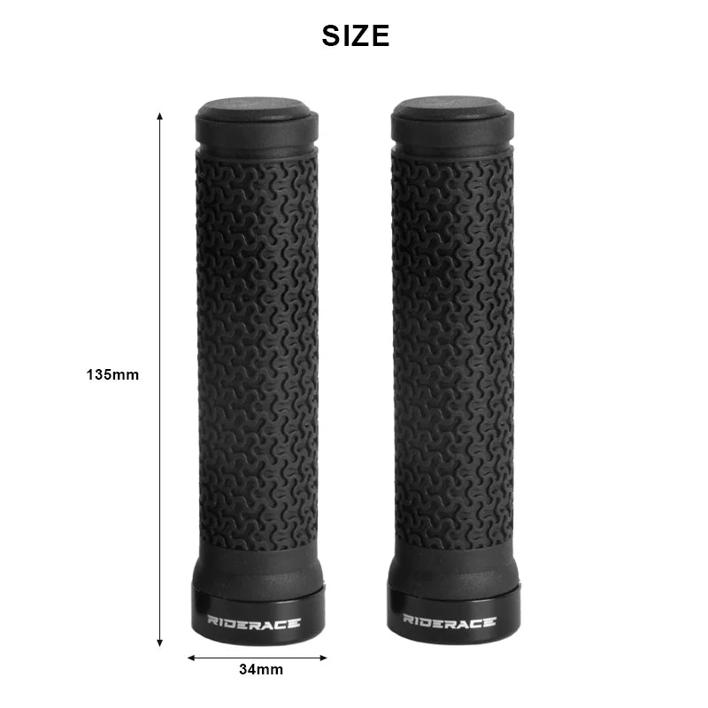RIDERACE Bicycle Handle Bar Grips MTB Mountain Bike Single-sided Locking Handlebar Cover Rubber Non-slip Cycling Accessories Beauty World Shop
