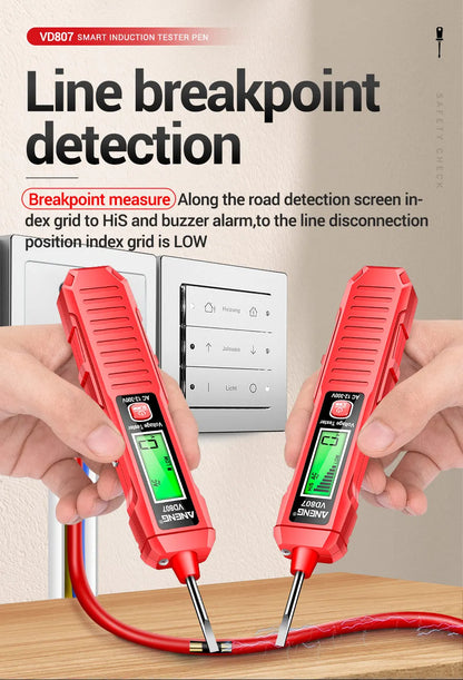 ANENG VD807 One-word Induction Portable 50/60Hz Smart Electric Pen Tester NCV Sensor AC 12-300V Non-contact Wire Detector Tools Beauty World Shop