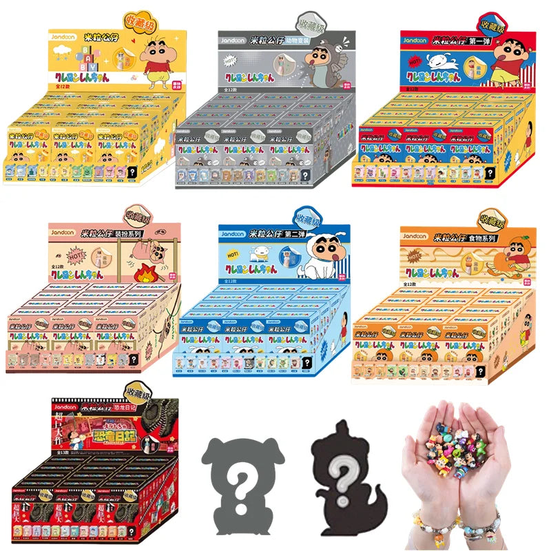Crayon Shin-Chan Anime Figures Creative Peripheral Dinosaur Diary Baby Rice Grains Doll Model Blind Boxs Toys Children's Gifts Beauty World Shop