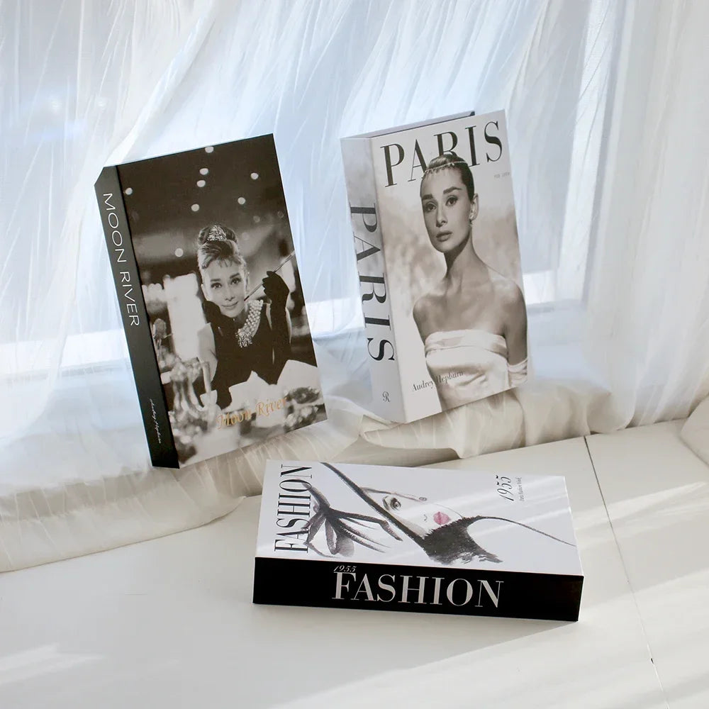 3Pcs Foldable Fashion Fake Books Living Room Decoration Designer Books Coffee Table Ornaments Club Hotel Room Villa Prop Books Beauty World Shop