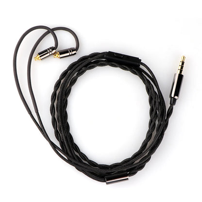 Tripowin Zombur 4N High Purity OFC Oxygen Free Cable HiFi IEM Cable with Mic Cotton Yarn Outer Layer for Audiophile Replacement
