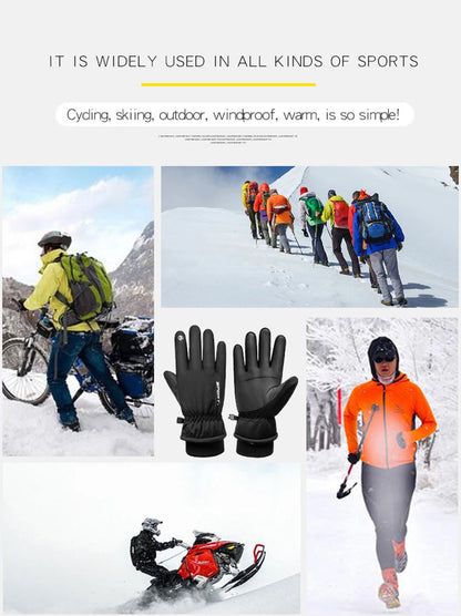 Thermal Winter Cycling Ski Gloves Outdoor Sports Running Motorcycle Touch Screen Fleece Gloves Non-slip Warm Full Fingers Gloves Beauty World Shop