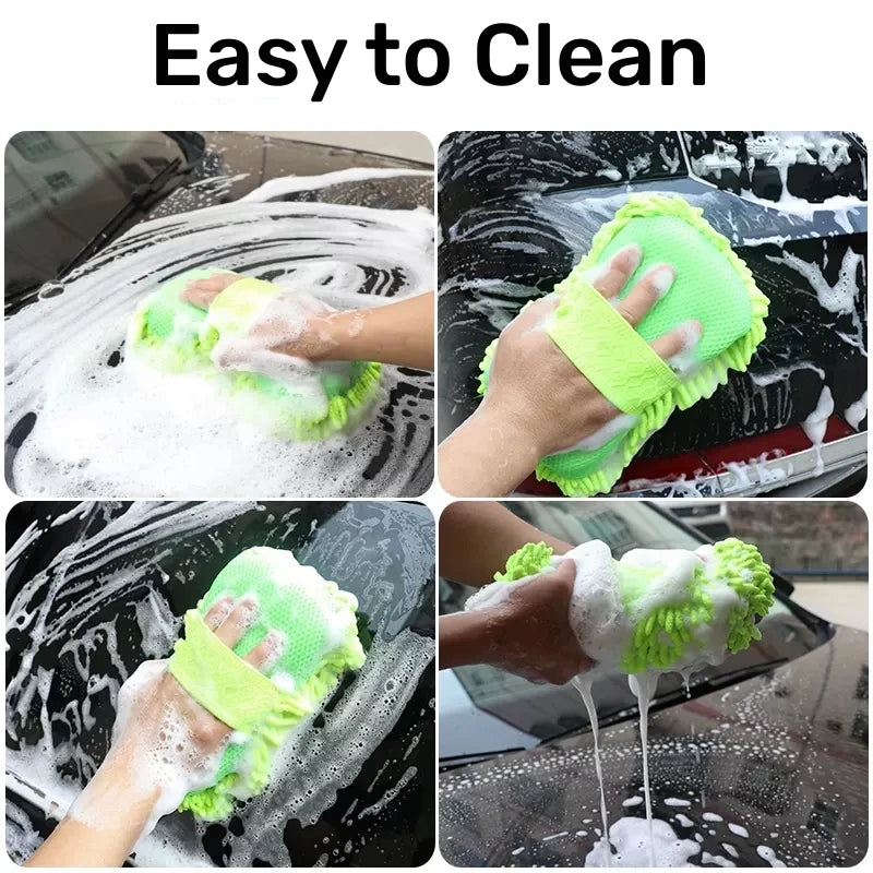 Microfiber Car Washer Sponge Cleaning Car Care Detailing Brushes Washing Towel Auto Gloves Styling Accessories Beauty World Shop