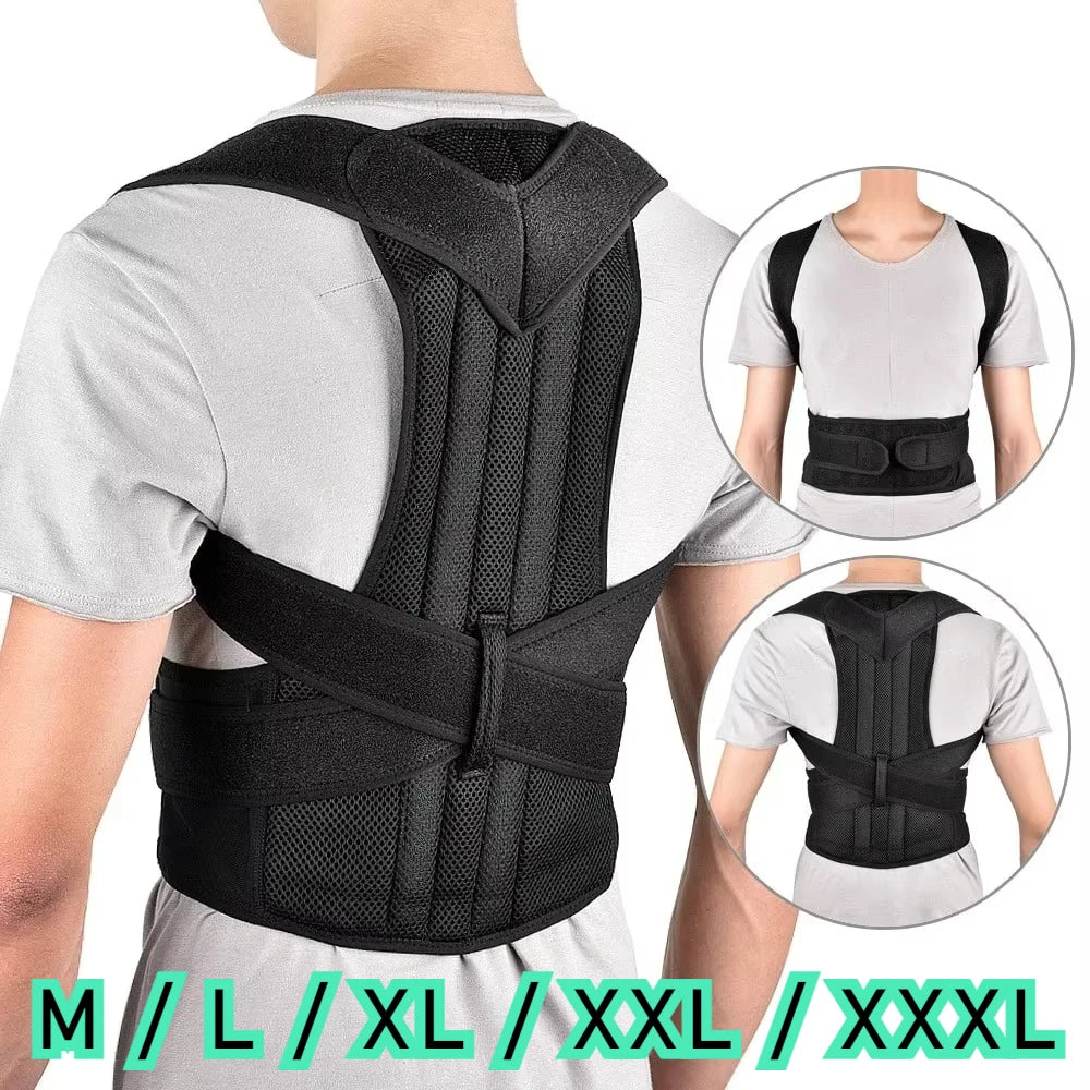 Reinforced Belt Lumbar Column Posture Corrector Vest  Adjustable Back Support Strap Shoulder Spine Brace Neck Stretcher Trainer Beauty World Shop