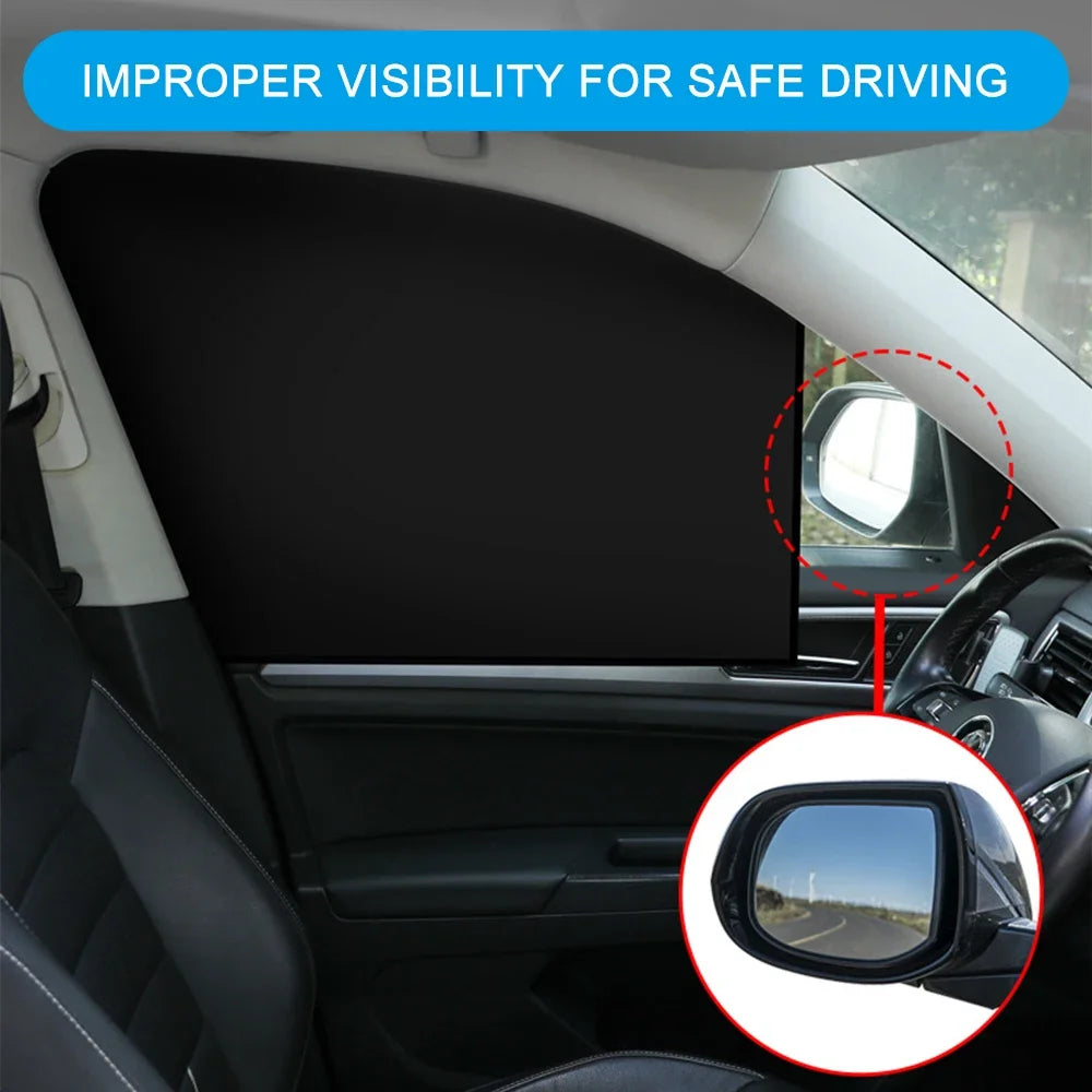 Magnetic Car Sunshade UV Protection Curtains Sun Shield Cover Double Sides Auto Window Sun shade Protector Cover Diy Accessories Beauty World Shop