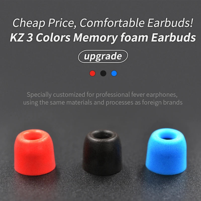 KZ 3Pair(6pcs) Noise Isolating Comfortble Memory Foam Ear Tips Ear Pads Earbuds For In Earphone For KZ Headphones ZSX EDXPro PR3