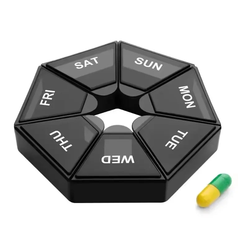 10 Compartments Travel Pill Organizer Pocket Portable Pill Storage Box Case Daily Pill Container or Purse Fish Oil Medicine Beauty World Shop