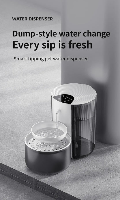 3L Wireless Automatic Pet Water Fountain Rechargeable Dump Water Feeder Timed Smart Cat & Dog Water Dispenser No filter required