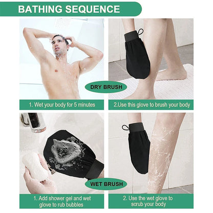 Moroccan Hammam Bath Scrub Glove Exfoliating Body Facial Tan Massage Glove Exfoliator Glove Random Color Bath Shower Wash Beauty World Shop
