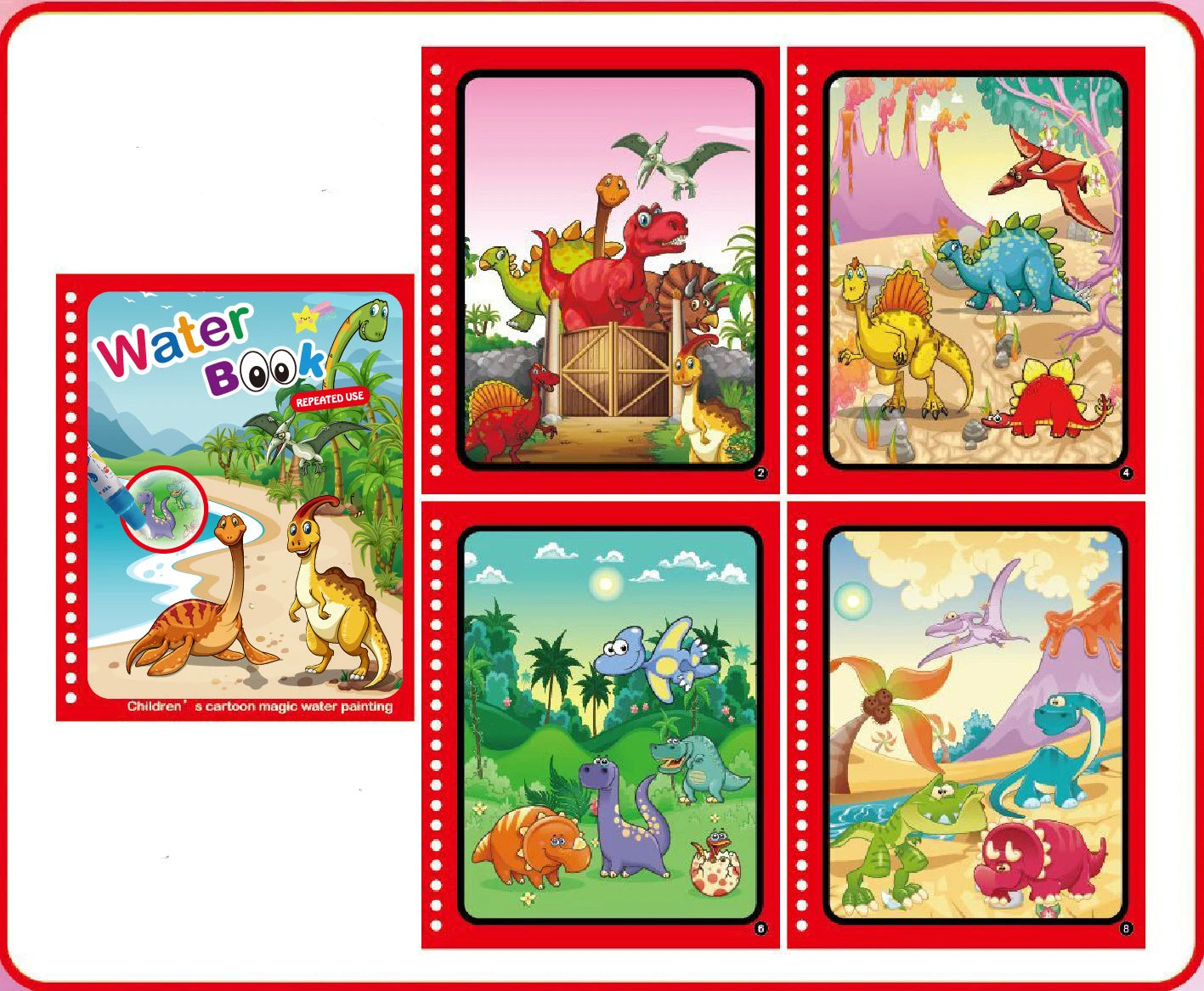 NEW Kids Magic Water Drawing Books Coloring Books Painting Toys for Kids Birthday Christmas New Year Gift for Boys and Girls Beauty Fashion