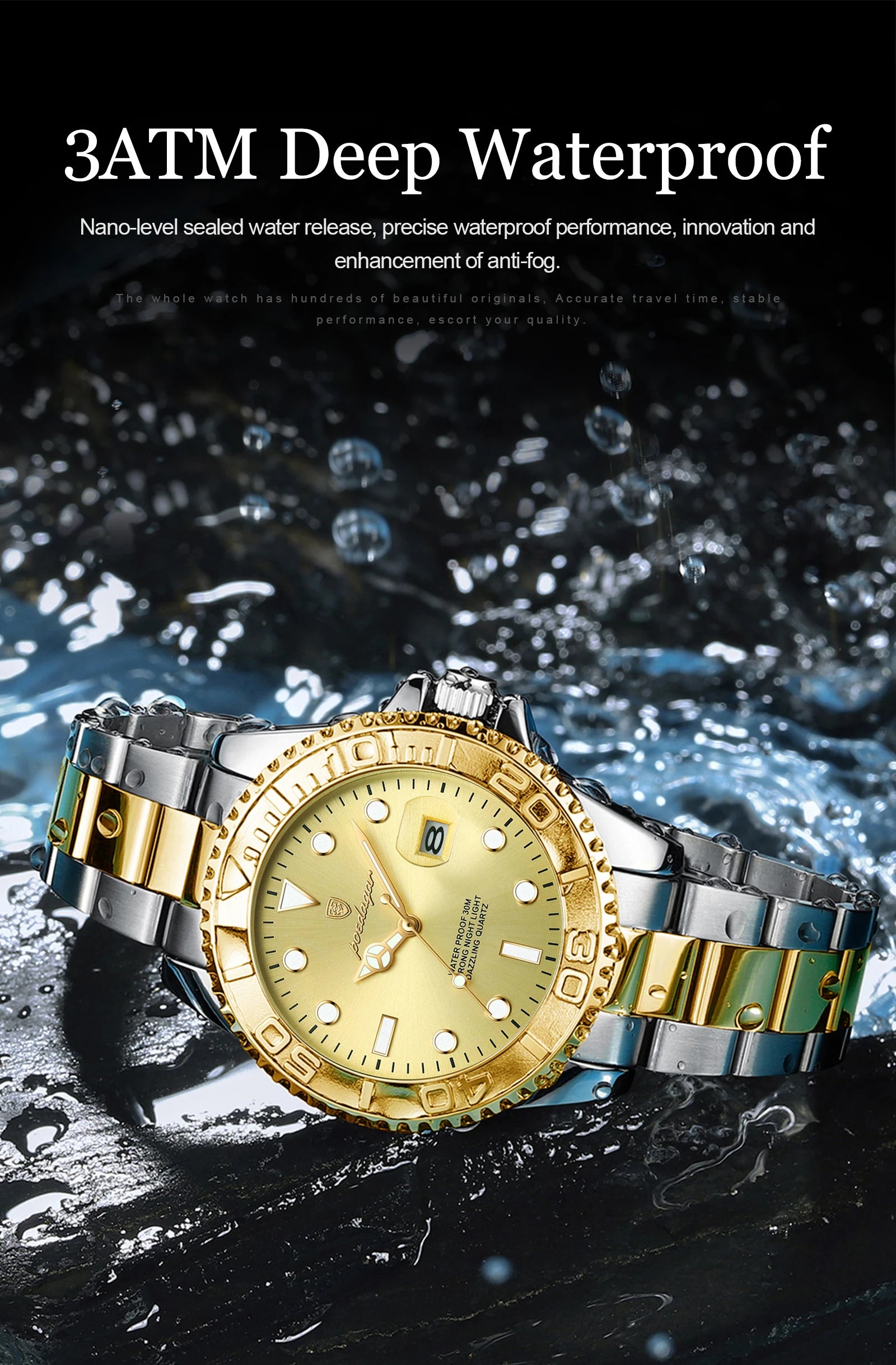 POEDAGAR Original Luxury Man Wristwatch Waterproof Luminous Date Men Watch Stainless Steel Fashion Business Men's Quartz Watches Beauty World Shop