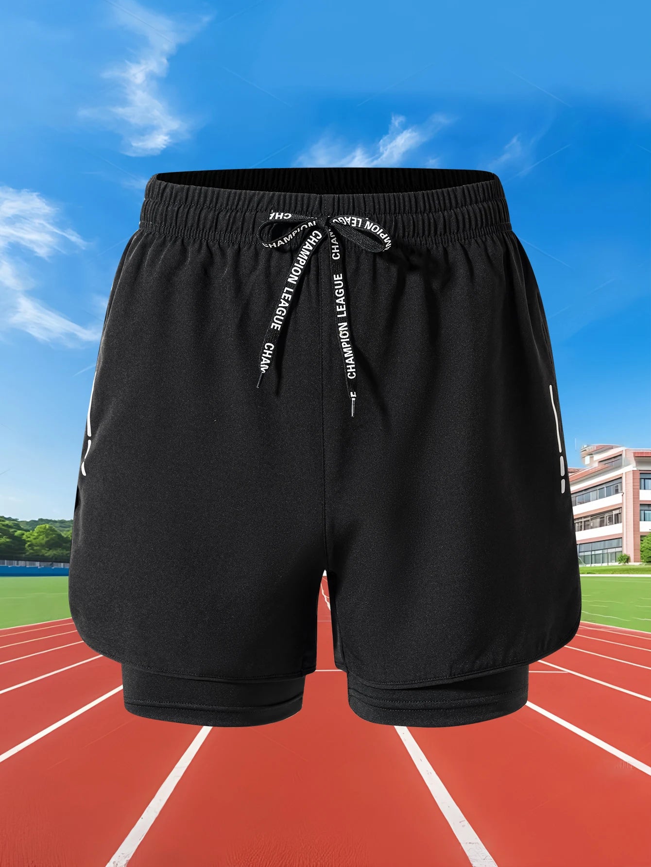 Summer Men Running Shorts Fitness Gym Training 2 in 1 Sports Shorts Quick Dry WorkoutJogging Double Deck Shorts Beauty World Shop