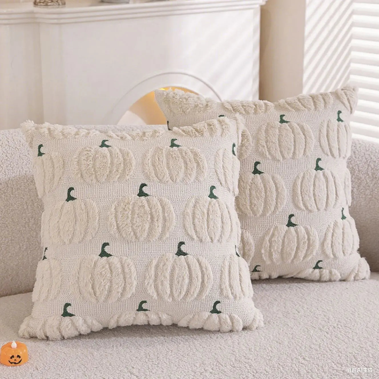 Fall Halloween Throw Pillow Covers 18x18 Decorative Pumpkin Pattern Pillowcase Soft Plush Faux Wool Cushions for Home Sofa Couch Beauty Trend Shop