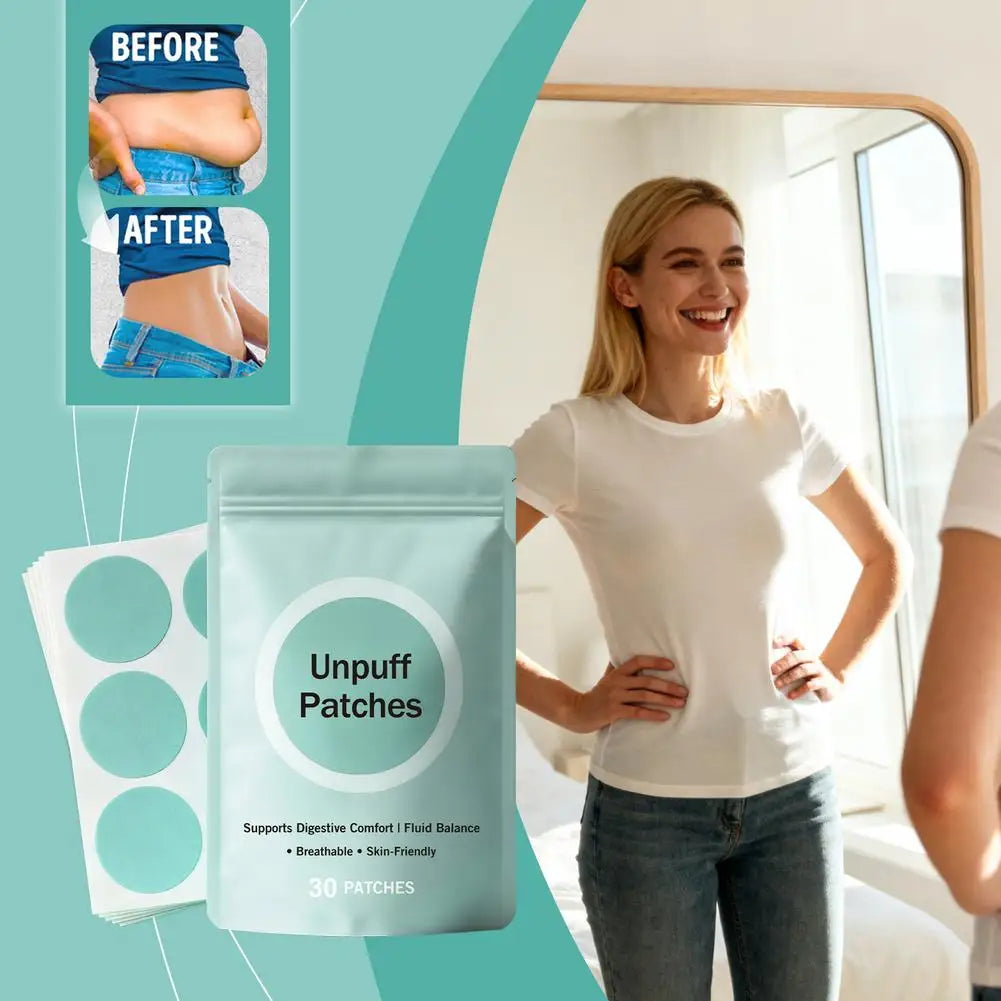 30 PATCHES Unpuff Patches Supports Digestive Comfort IFluid Balance Regulating Insulin Secretion Suppressing Appetit Breathable Beauty World Shop