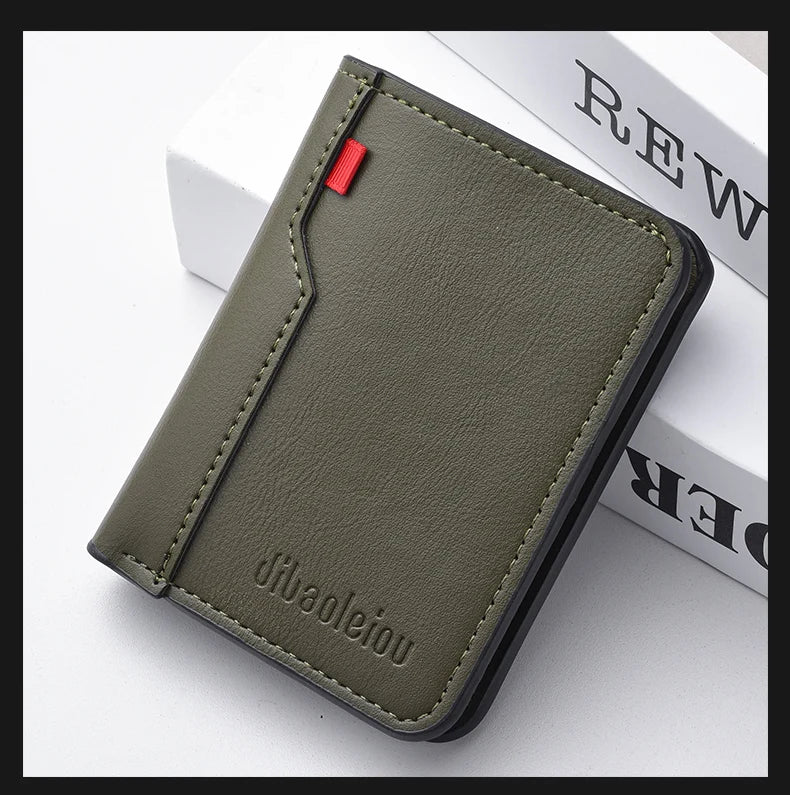1Pc New Ultra-thin Mini Soft PU Leather Credit Card Wallet Holder Short Vertical High Quality Men's Wallet Beauty World Shop