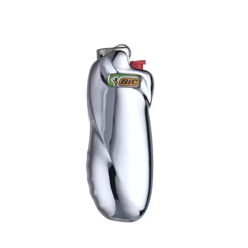 Clearance_Shiny Zinc Alloy Chromed Metal Shell For Small Bic Lighter J5 J25 No Lighter_Continuous updates Beauty World Shop