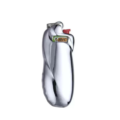 Clearance_Shiny Zinc Alloy Chromed Metal Shell For Small Bic Lighter J5 J25 No Lighter_Continuous updates Beauty World Shop