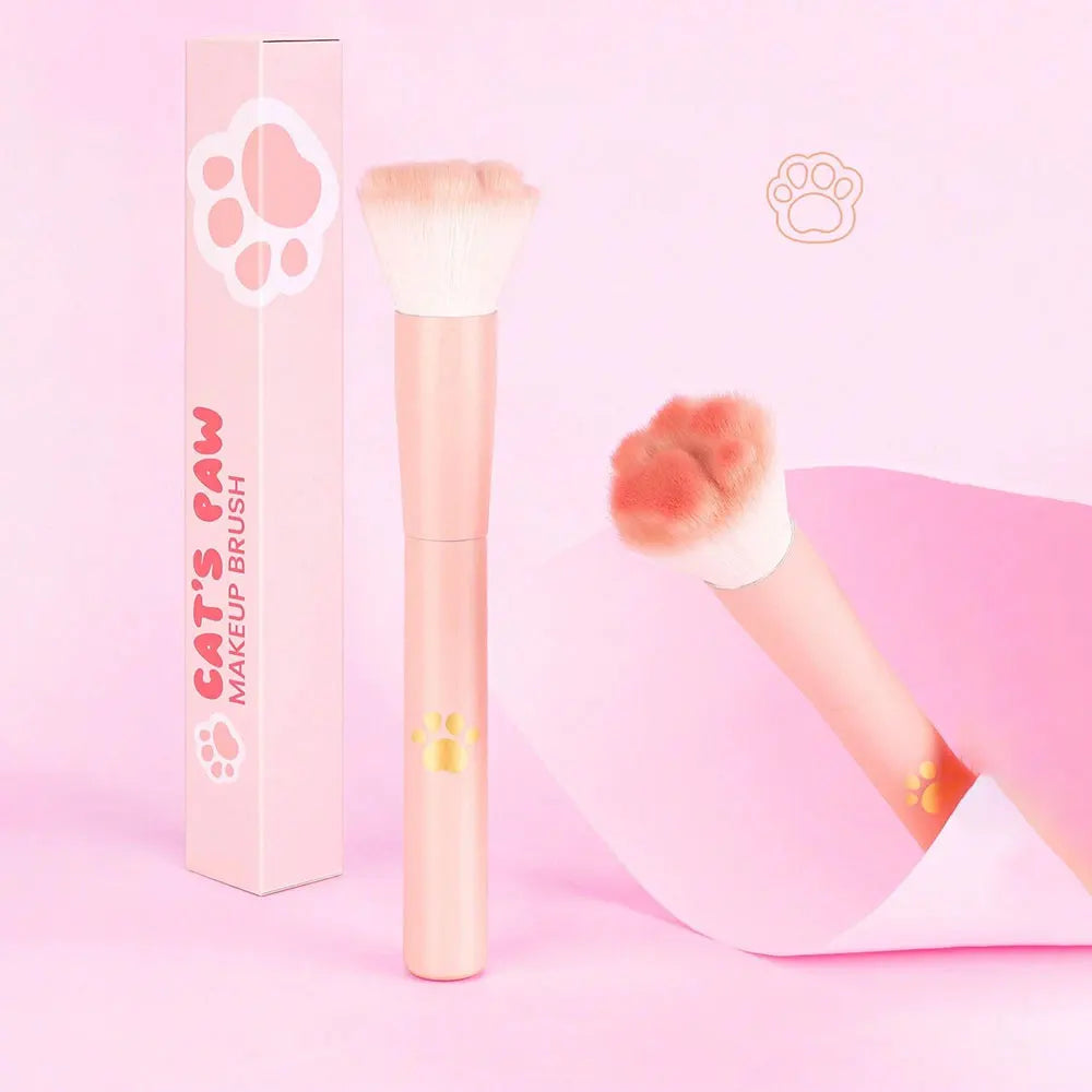 1pc New Cat Paw Blush Brush With Storage Box, Professional Makeup Tool Suitable For All Skin Types Beauty World Shop