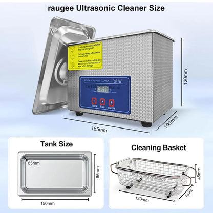 Ultrasonic Cleaner 40KHZ High Frequency Vibration Ultrasonic Washing Bath for Jewelry Watches Denture Glasses Ultrasonic Cleaner Beauty World Shop