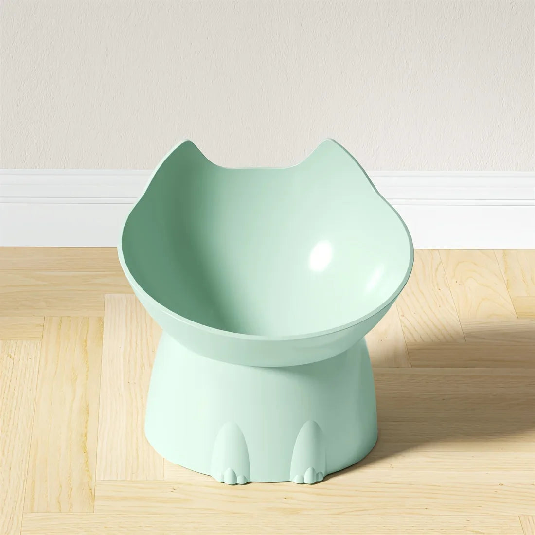 1pcs WhiskerWare Elevated Cat Bowl, Anti-Tip Plastic Raised Pet Feeding Dish with Tilted Edge, Neck Protection Kitty Food Beauty World Shop