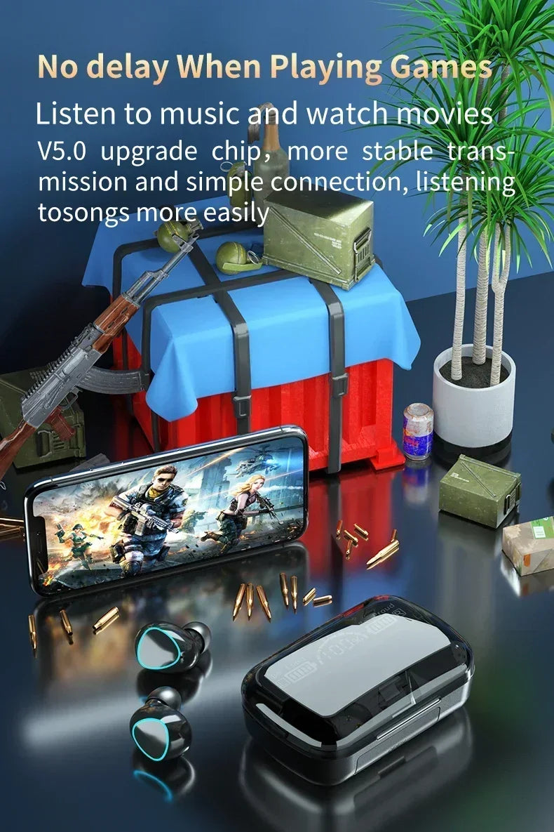 Original M10 Headphones Bluetooth Wireless Earpods Sports Stereo Noise Canceling Headphone Microphone Speaker Caixa De Som Gamer Beauty World Shop
