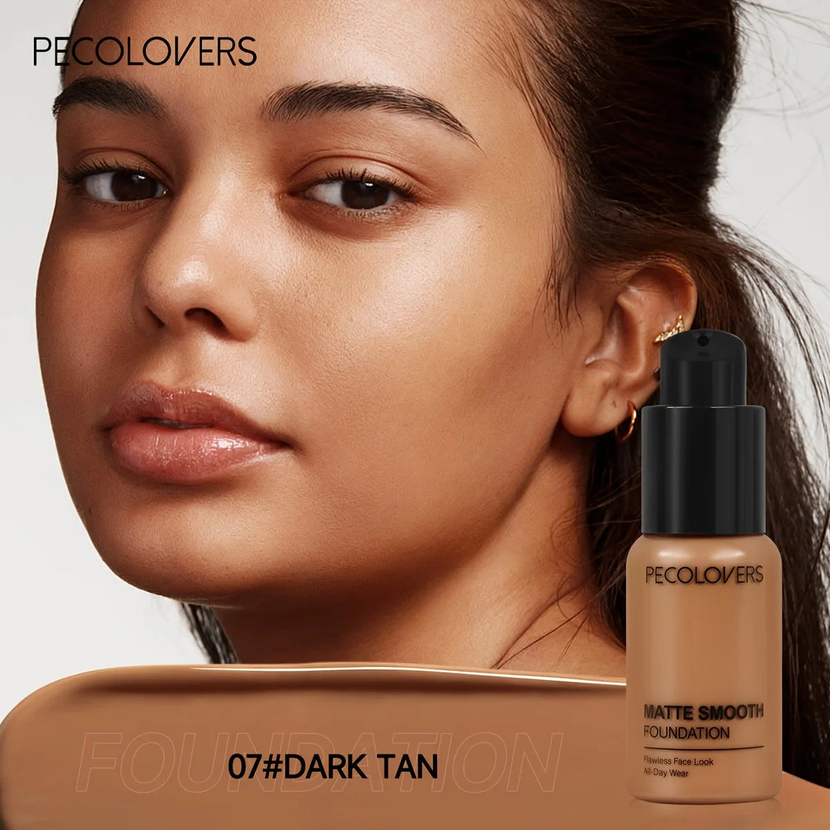 PECOLOVERS Matte Finish Liquid Foundation - Oil-Control, Waterproof, Full Coverage Concealer for All Skin Tones Beauty World Shop