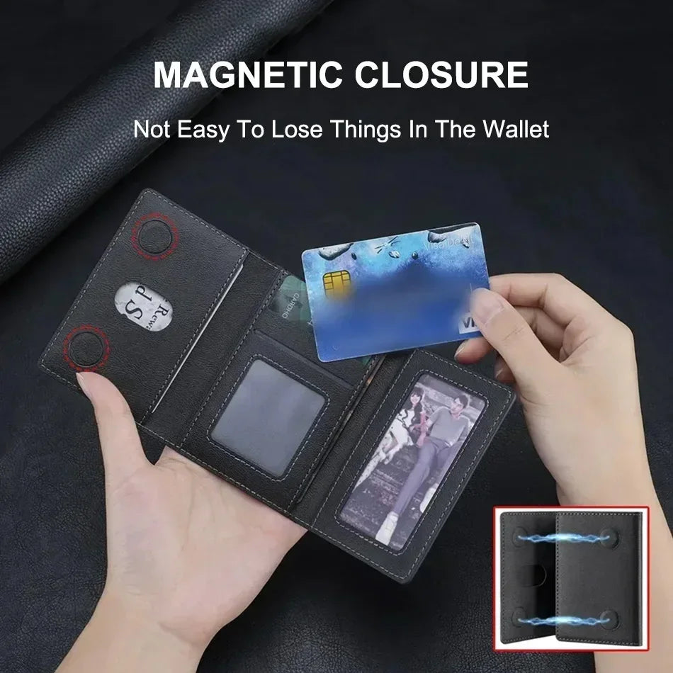 Men Magsafe Card Holder Unisex PU Leather Magnetic Cardholder Card Bag Wallet for Apple for Phone 16 15 14 13 12 Pro Max Mini Beauty World Shop