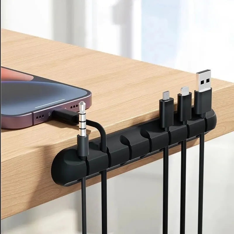 5/7-hole Data Cable Organizer, Desktop Charging Cable Storage Protector, Mouse Cable, Headphone Winding Device, Fixing Clipp Beauty World Shop