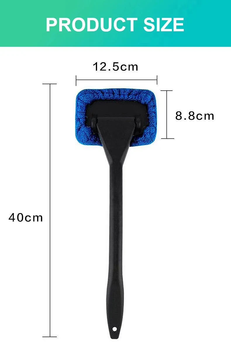 Car Window Cleaner Brush Kit Windshield Cleaning Wash Tool Inside Interior Auto Glass Wiper with Long Handle Car Accessories Beauty World Shop