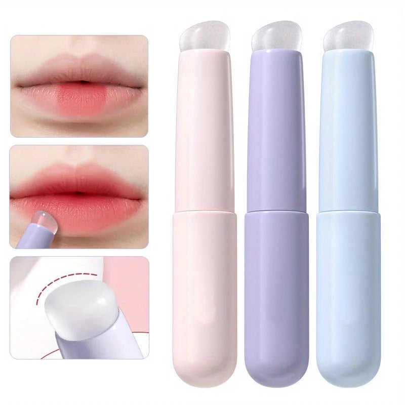 Silicone Lip Brushe with ABS Plastic Handle, Portable Lipstick & Lip Balm Applicator with Cap,Perfect Blending & Smudge Cover Beauty World Shop