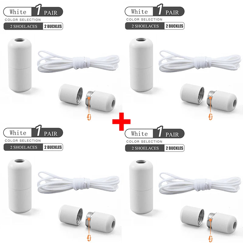 Elastic No Tie Shoelaces Semicircle Shoe Laces For Kids and Adult Sneakers Shoelace Quick Lazy Metal Lock Laces Shoe Strings Beauty World Shop