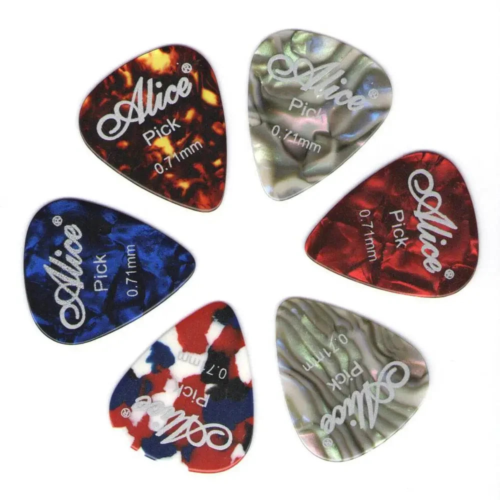 Alice Guitar Picks 6pcs Celluloid Mediator Thickness 0.46 0.71 0.81 0.96 1.20 1.50mm Electric Acoustic Guitar Accessories Beauty World Shop